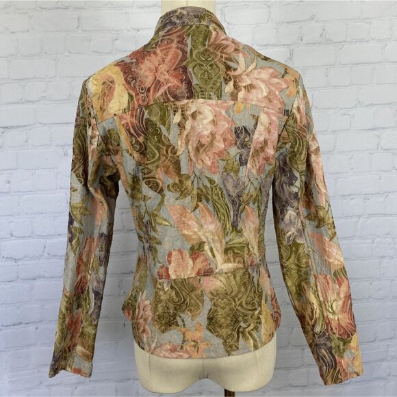 ⭐ 3/$15 Vintage Y2K Analogy Anthropology Petite Multicolored Floral Embroidered - Picture 7 of 14